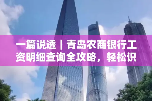 一篇说透｜青岛农商银行工资明细查询全攻略，轻松识别真假流水