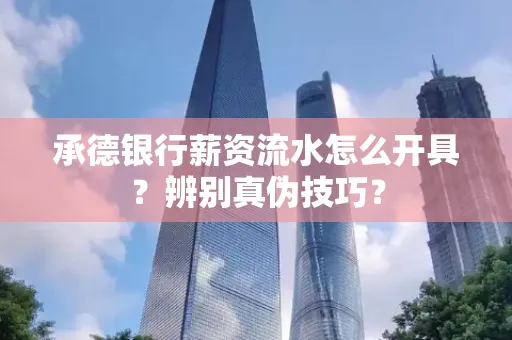 承德银行薪资流水怎么开具？辨别真伪技巧？