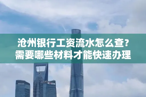 沧州银行工资流水怎么查？需要哪些材料才能快速办理？